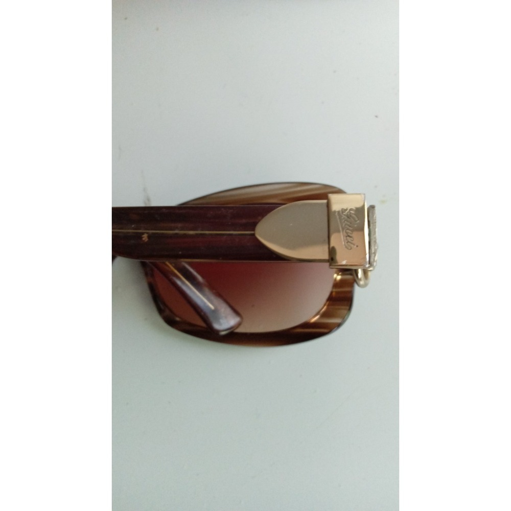 Gucci Sunglasses Brown Oval Frames Designer Eyewear Fashion Shades - Picture 6 of 16
